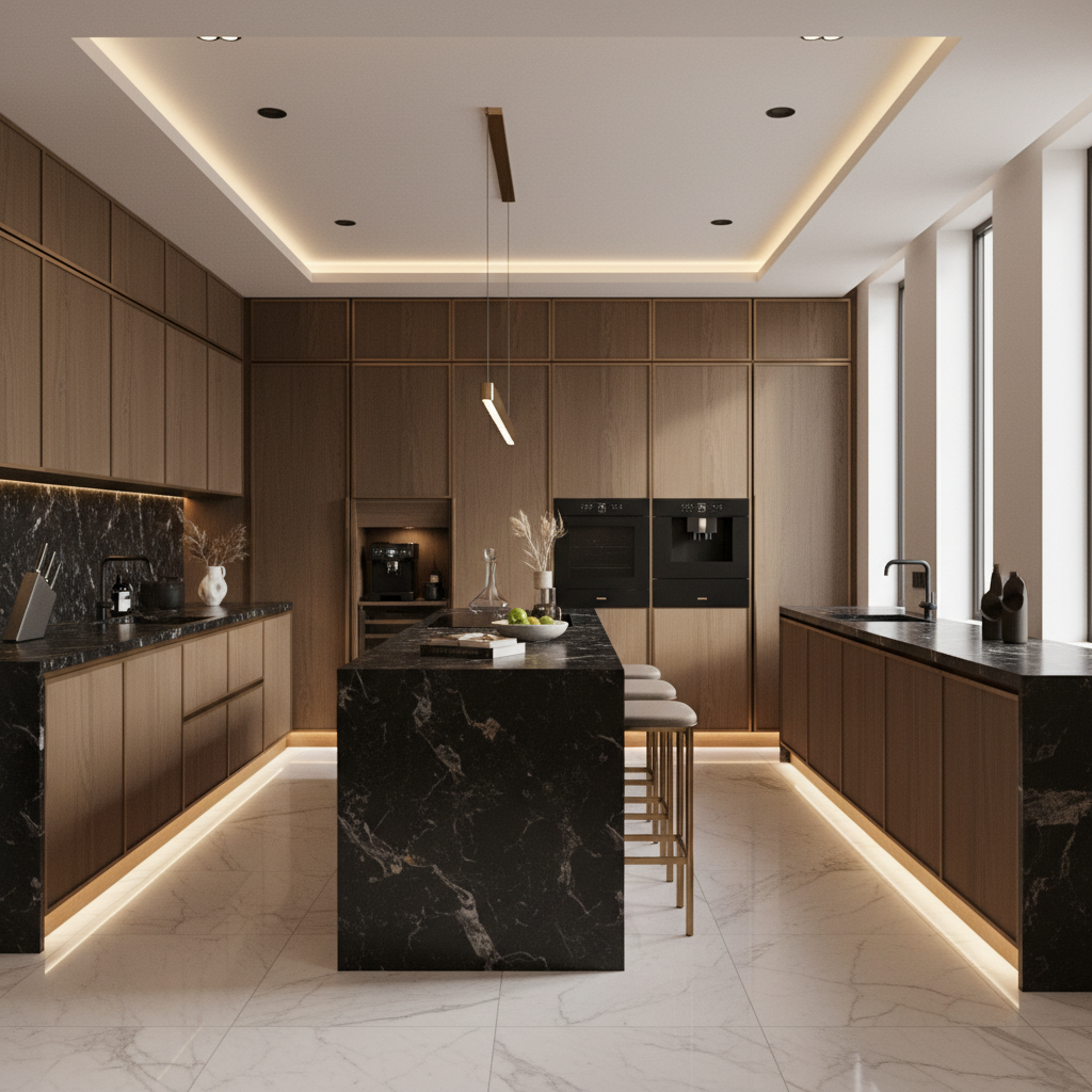 Find Granite Modern Parallel Kitchen Design with Designer Cabinets ...